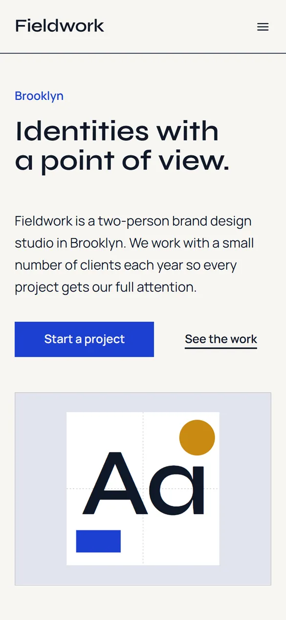The Fieldwork landing page Marquee generated