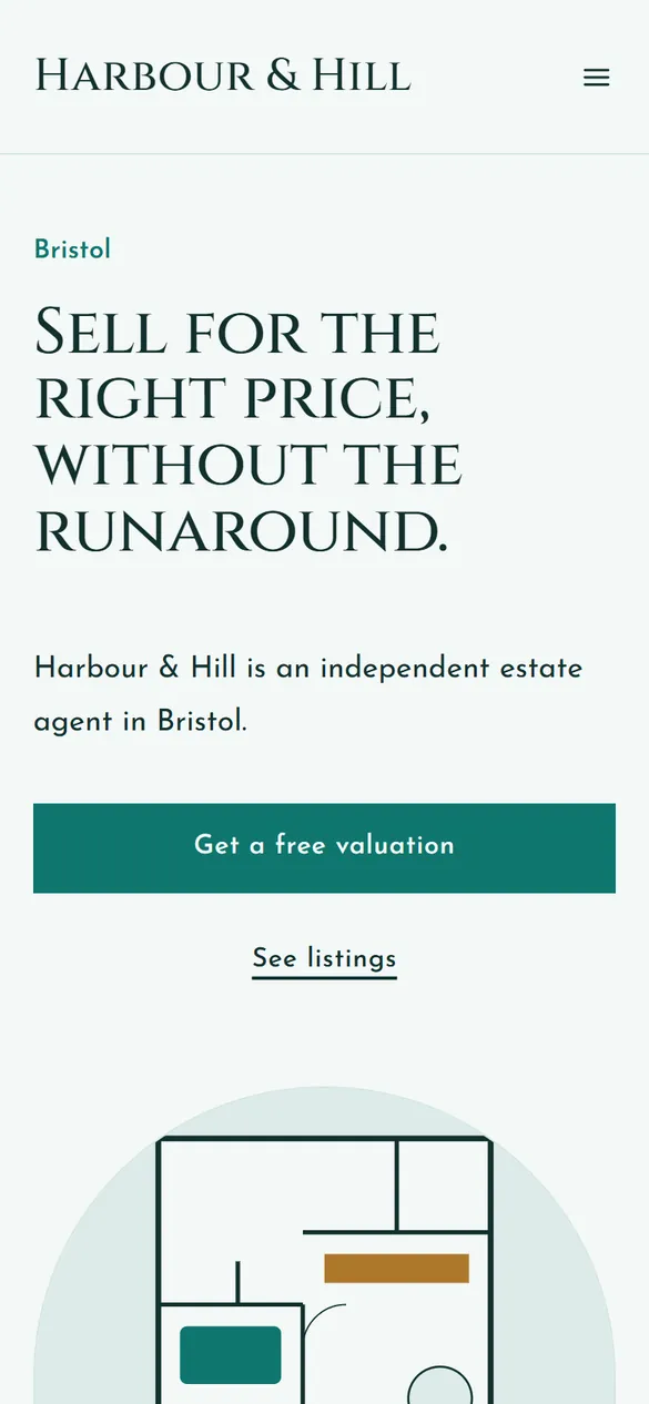 The Harbour & Hill landing page Marquee generated