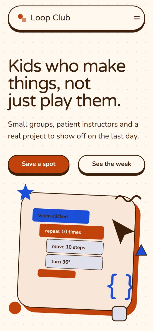 The Loop Club landing page Marquee generated