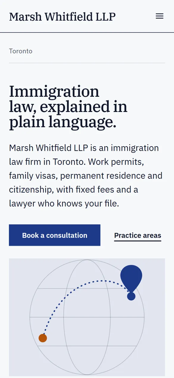 The Marsh Whitfield LLP landing page Marquee generated