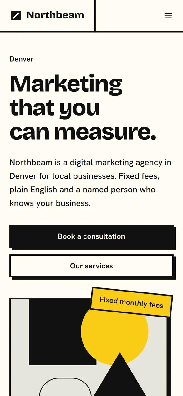 The Northbeam landing page Marquee generated